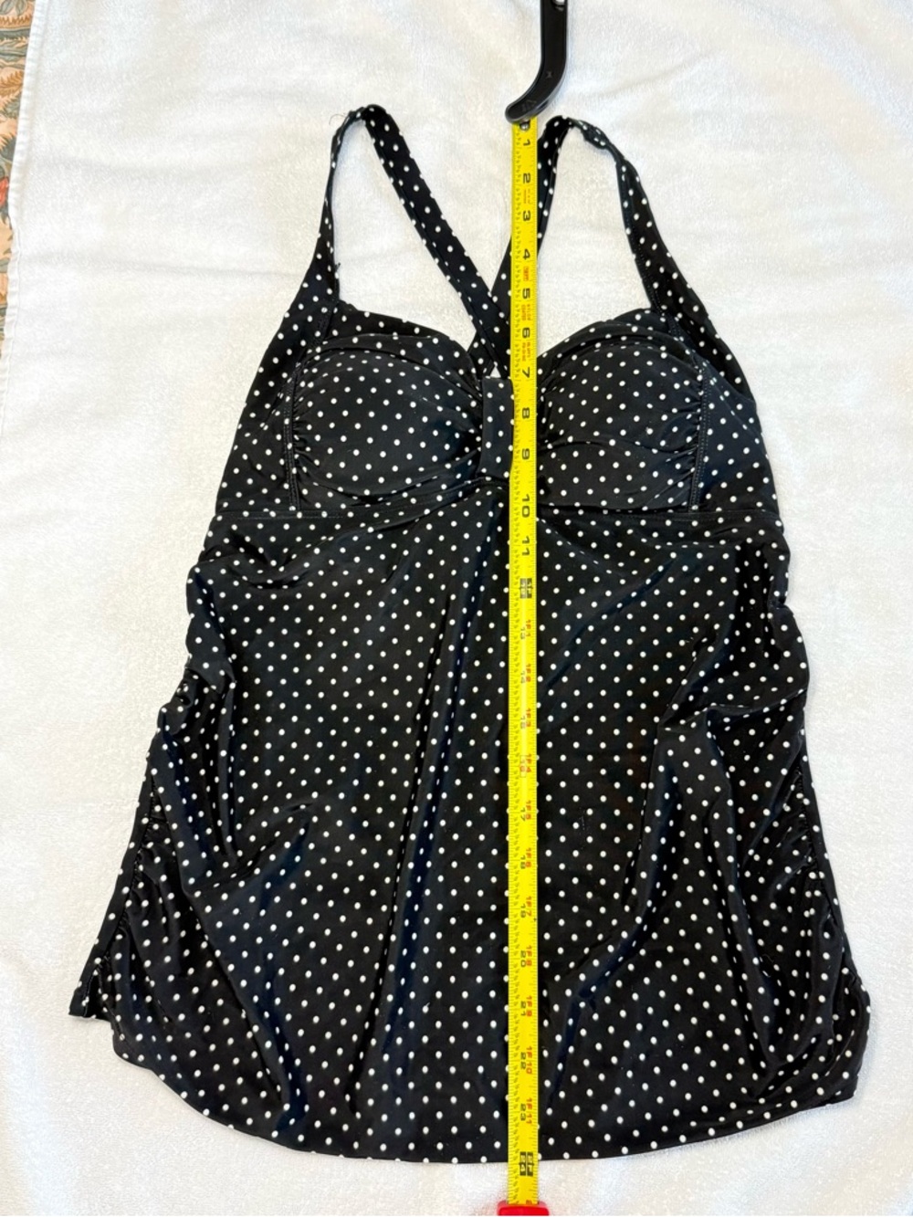 Motherhood Maternity Beach Bump Black White Polka Dots Tankini Size Small